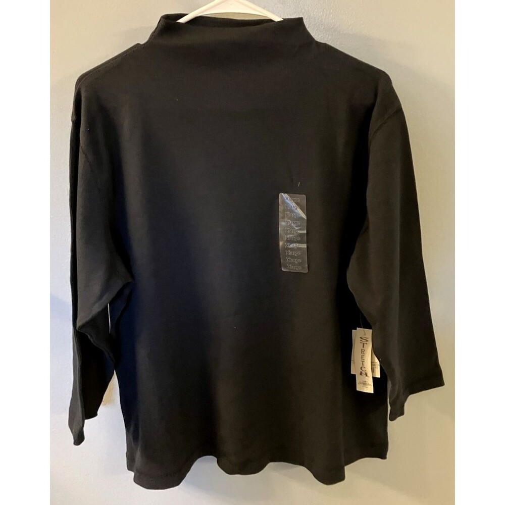 Vintage 1984 St John’s Bay Woman’s Black Ribbed Mock Turtleneck Size XL NWT
